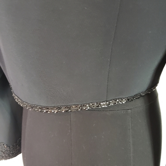 Bellissima Couture black formal crop beaded jacket vintage embellished - Picture 8 of 9